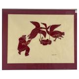 MONA OHOVELUK - COLOURED STONECUT ON PAPER