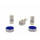 5 PC RODEN STERLING MUSTARD SALT & PEPPER SET