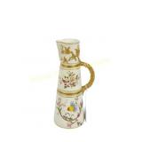 1891 ROYAL WORCESTER BLUSH IVORY CLARET JUG / EWER