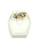 18K GOLD PAVE DIAMOND CROSSOVER RING