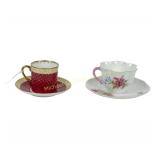 TWO SHELLEY TEACUPS AND SAUCERS