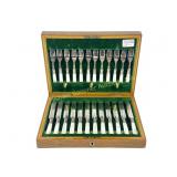 MOTHER OF PEARL HANDLED FRUIT SET FOR 12