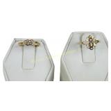 TWO 10K GOLD DIAMOND RINGS