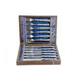 1910 TWELVE PIECE STERLING HANDLED FRUIT SET