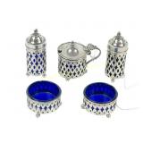 FIVE PIECE BIRKS STERLING CONDIMENT SET
