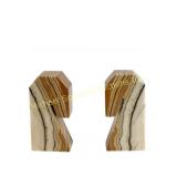PAIR VINTAGE ONYX HORSE HEAD BOOKENDS