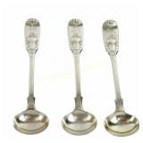THREE 1842 VICTORIAN STERLING CONDIMENT SPOONS