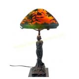 FIGURAL BRONZE LAMP - AFTER EMMANUEL VILLANUS