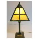 J.A. WHALEY ARTS & CRAFTS CARAMEL SLAG GLASS LAMP