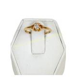 VINTAGE 18K ROSE GOLD SOLITAIRE DIAMOND RING