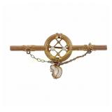 EDWARDIAN 9K GOLD NATURAL PEARL BROOCH