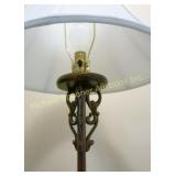 ASIAN INSPIRED CARVED WOOD FLOOR LAMP