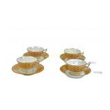 FOUR WORCESTER FLIGHT BARR BARR CUPS & SAUCERS