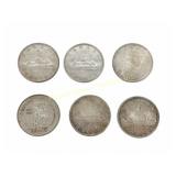 SIX CANADIAN 1958-1966 SILVER DOLLAR COINS