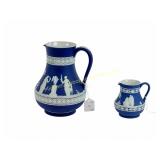 TWO LATE 19TH C. WEDGWOOD JASPERWARE PITCHERS