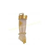 18K GOLD BANDED AGATE FIGA HAND PENDANT