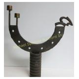 LARGE BRUTALIST METAL SCULPTURE CANDLE HOLDER