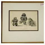 ENGRAVING PRINT-  INUIT LIFE IN 1823