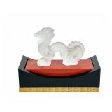 LALIQUE CRYSTAL DRAGON FIGURINE WITH STAND