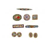 8 PC. VINTAGE ITALIAN MICRO MOSAIC JEWELLERY