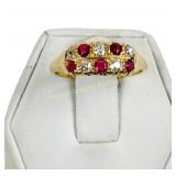 18K GOLD RUBY AND DIAMOND RING