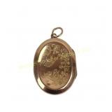 EDWARDIAN 9K GOLD OVAL LOCKET