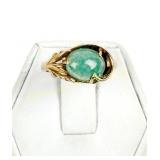 VINTAGE 10K GOLD JADEITE RING