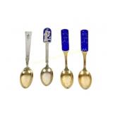 FOUR STERLING A.MICHELSEN DENMARK ANNUAL SPOONS