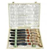 SIX ROYAL CROWN DERBY OLD IMARI PORCELAIN KNIVES