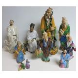 TEN CHINESE SHIWAN MUDMEN FIGURINES