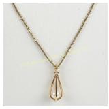 10K GOLD CAGED PEARL NECKLACE