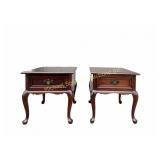 PAIR GIBBARD MAHOGANY END TABLES
