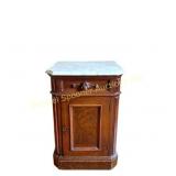 ANTIQUE MAHOGANY MARBLE TOP NIGHTSTAND