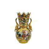 BIRD HANDLED SATSUMA VASE
