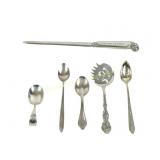 5  PC. STERLING FLATWARE + BIRKS LETTER OPENER