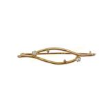 VINTAGE 14K YELLOW GOLD SEED PEARL BROOCH