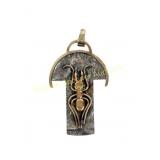 14K GOLD ON OXIDIZED METAL ANT MOTIF PENDANT