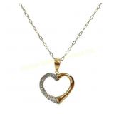 9K GOLD HEART PENDANT NECKLACE