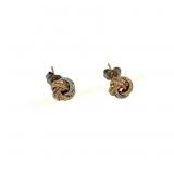 9K TRI GOLD KNOT EARRINGS