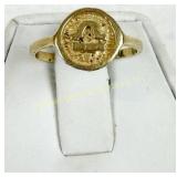 14K GOLD LIBRA ZODIAC SIGN SIGNET RING