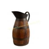 19TH C. FRENCH OAK BRASS BOUND FLOOR PITCHER