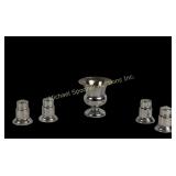 BIRKS STERLING TOOTHPICK URN + 4 SALT AND PEPPERS