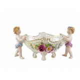 VON SCHIERHOLZ PORCELAIN CENTREPIECE PUTTI BASKET