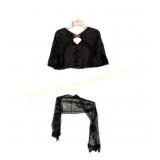 1920'S FLAPPER BEADED CAPELET & PANEL SCARF