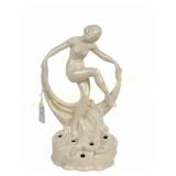 ART DECO NUDE PORCELAIN FLORAL FIGURINE