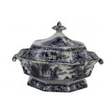 MID 19TH C. TRANSFERWARE IRONSTONE TUREEN