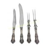 TWO BIRKS STERLING QUEENS PATTERN CARVING SETS