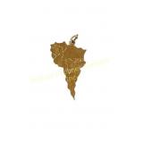 14K GOLD MAP OF SOUTH AMERICA CHARM PENDANT