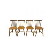 FOUR 1960'S DANISH TEAK BILLUND STOLEFABRIK CHAIRS