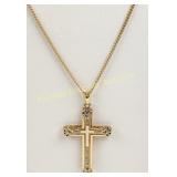 14K GOLD CROSS AND CHAIN